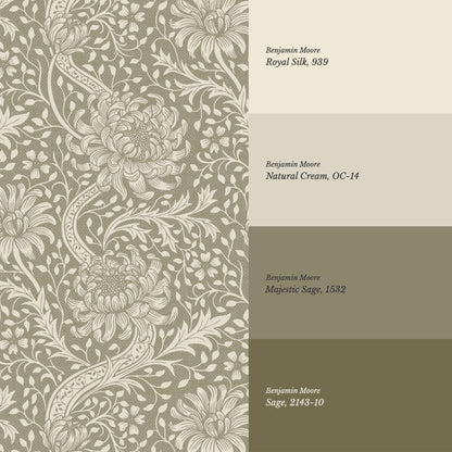 Arabella Autumn Florals Neutral Wallpaper