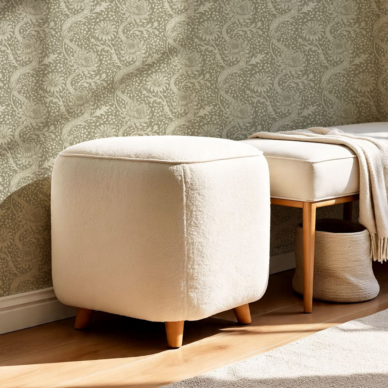 Arabella Autumn Florals Neutral Wallpaper