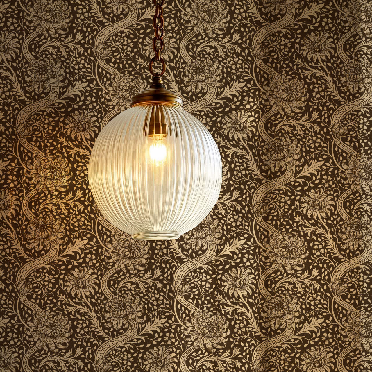 Arabella Autumn Florals Chocolate Wallpaper