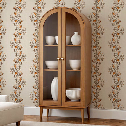 Araceli Fruit Tree Ivory Brown Wallpaper