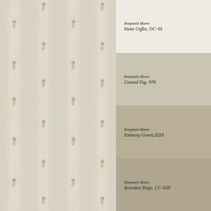 Ariana Garden Lane Neutral Stone Wallpaper