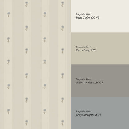 Ariana Garden Lane Pale Blue Wallpaper