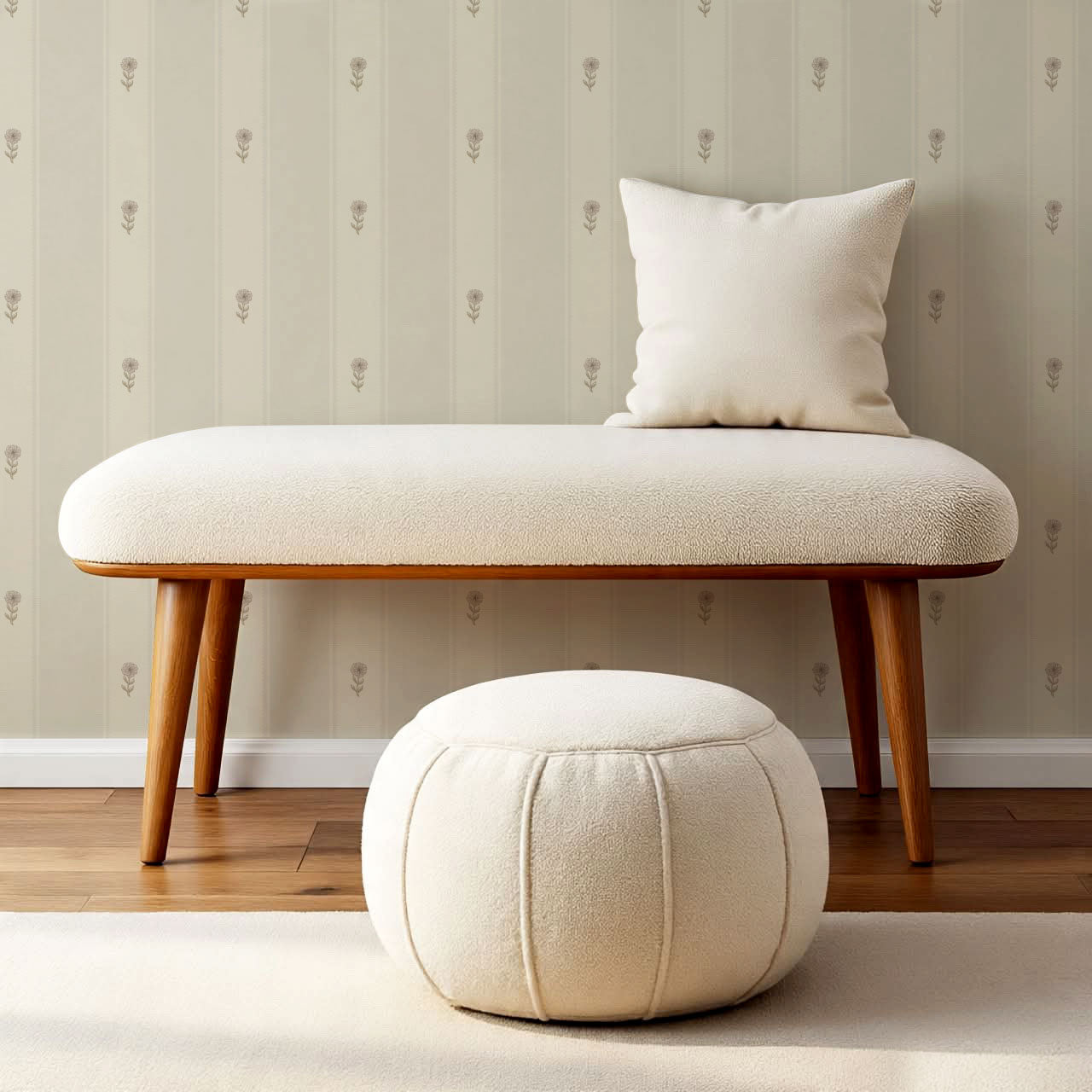 Ariana Garden Lane Neutral Stone Wallpaper