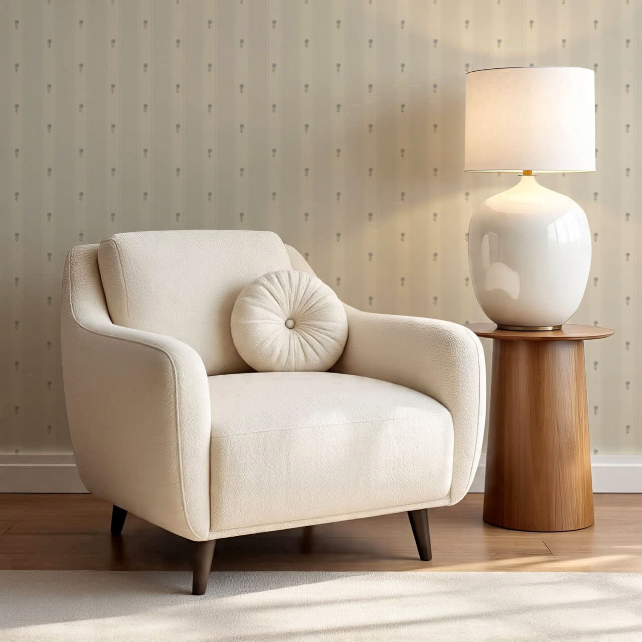 Ariana Garden Lane Pale Blue Wallpaper