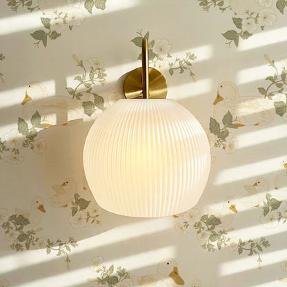 Ariel Ducks and Petunias Off White Wallpaper