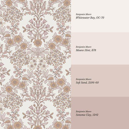 Ariella Blackthorn Vines Berry Pink Wallpaper