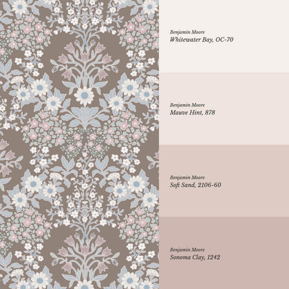 Ariella Blackthorn Vines Cocoa Wallpaper