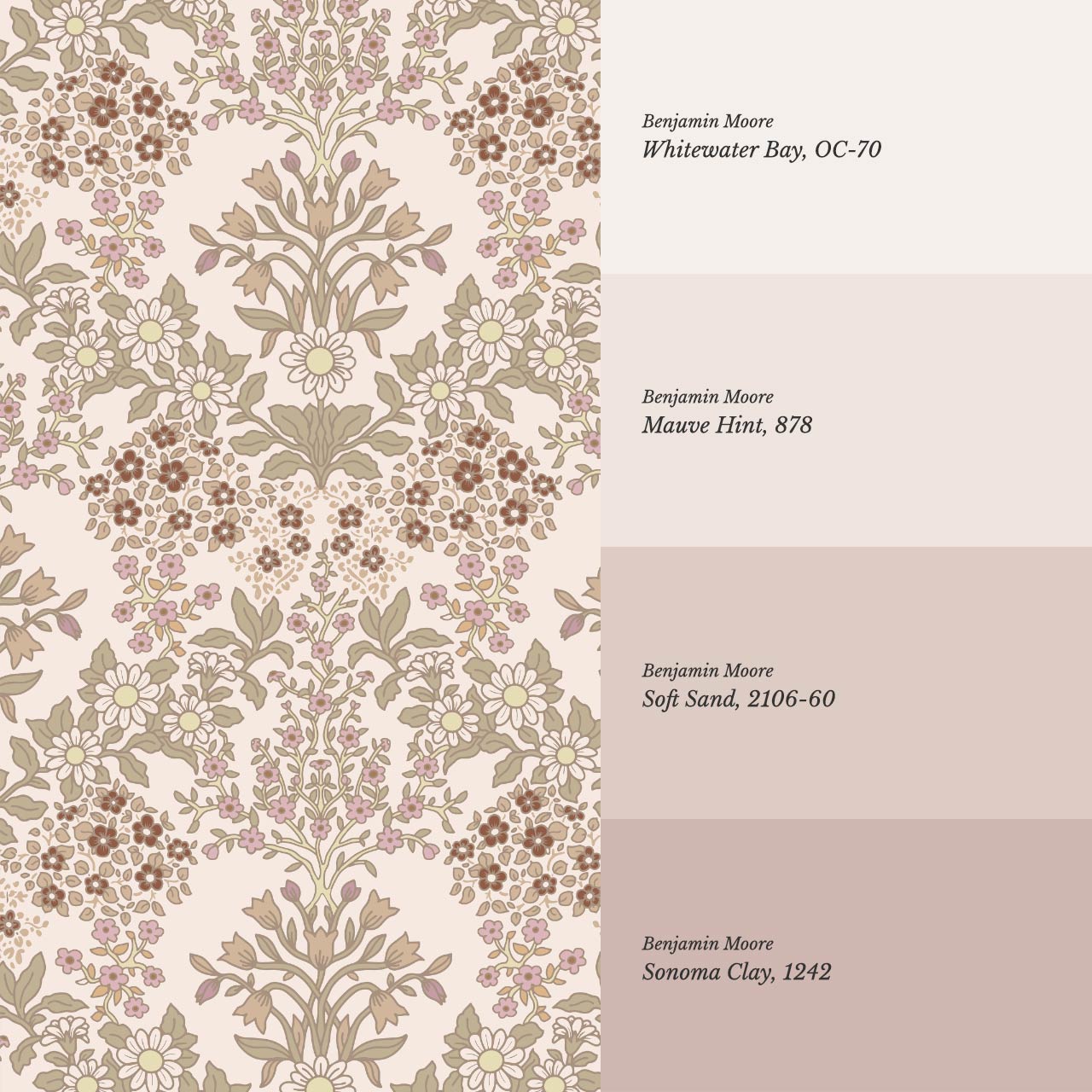 Ariella Blackthorn Vines Blush Wallpaper