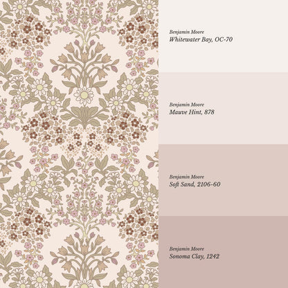 Ariella Blackthorn Vines Blush Wallpaper