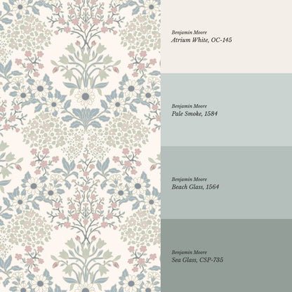 Ariella Blackthorn Vines Dove Sage Wallpaper