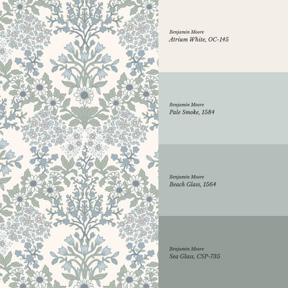 Ariella Blackthorn Vines Blue Wallpaper