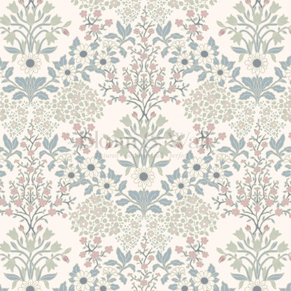 Ariella Blackthorn Vines Dove Sage Wallpaper