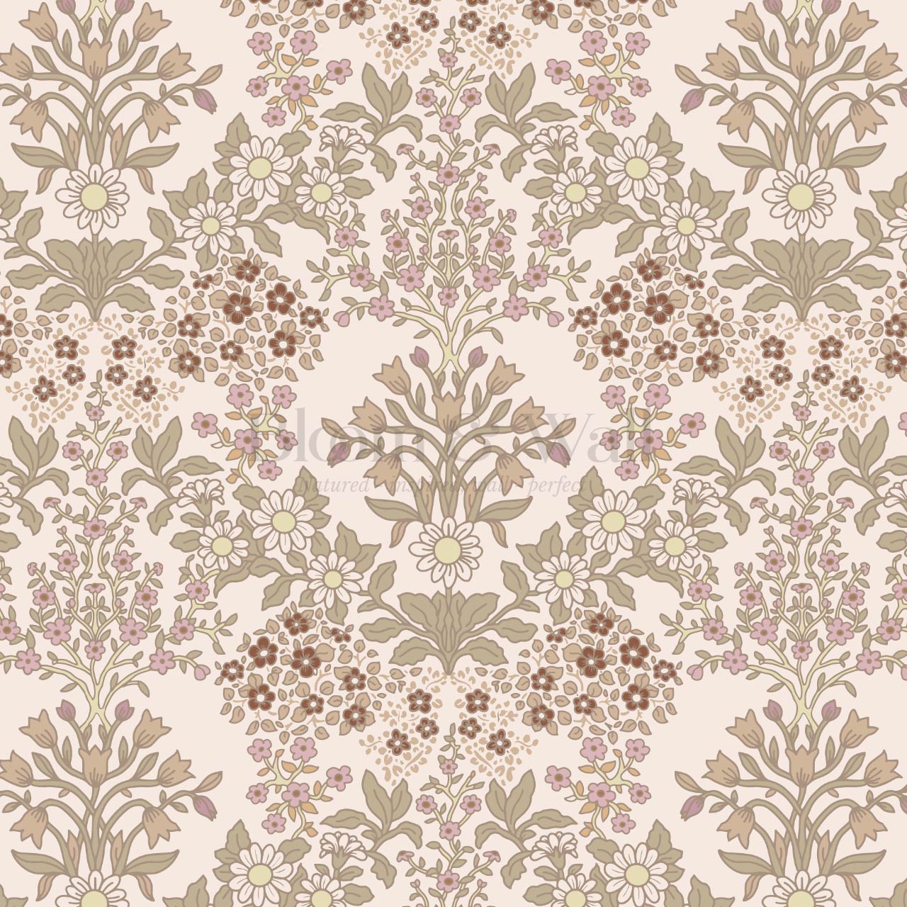 Ariella Blackthorn Vines Blush Wallpaper