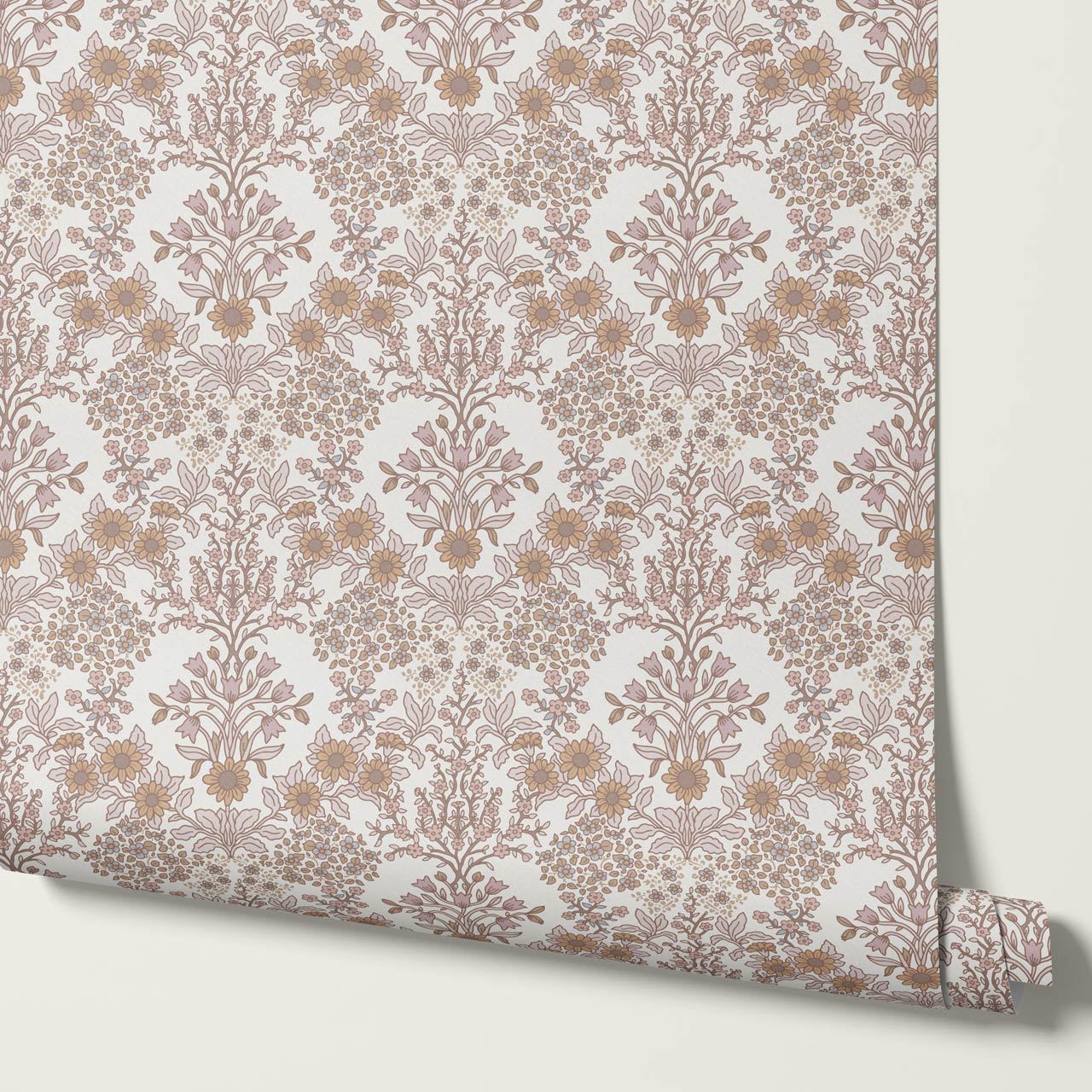 Ariella Blackthorn Vines Berry Pink Wallpaper