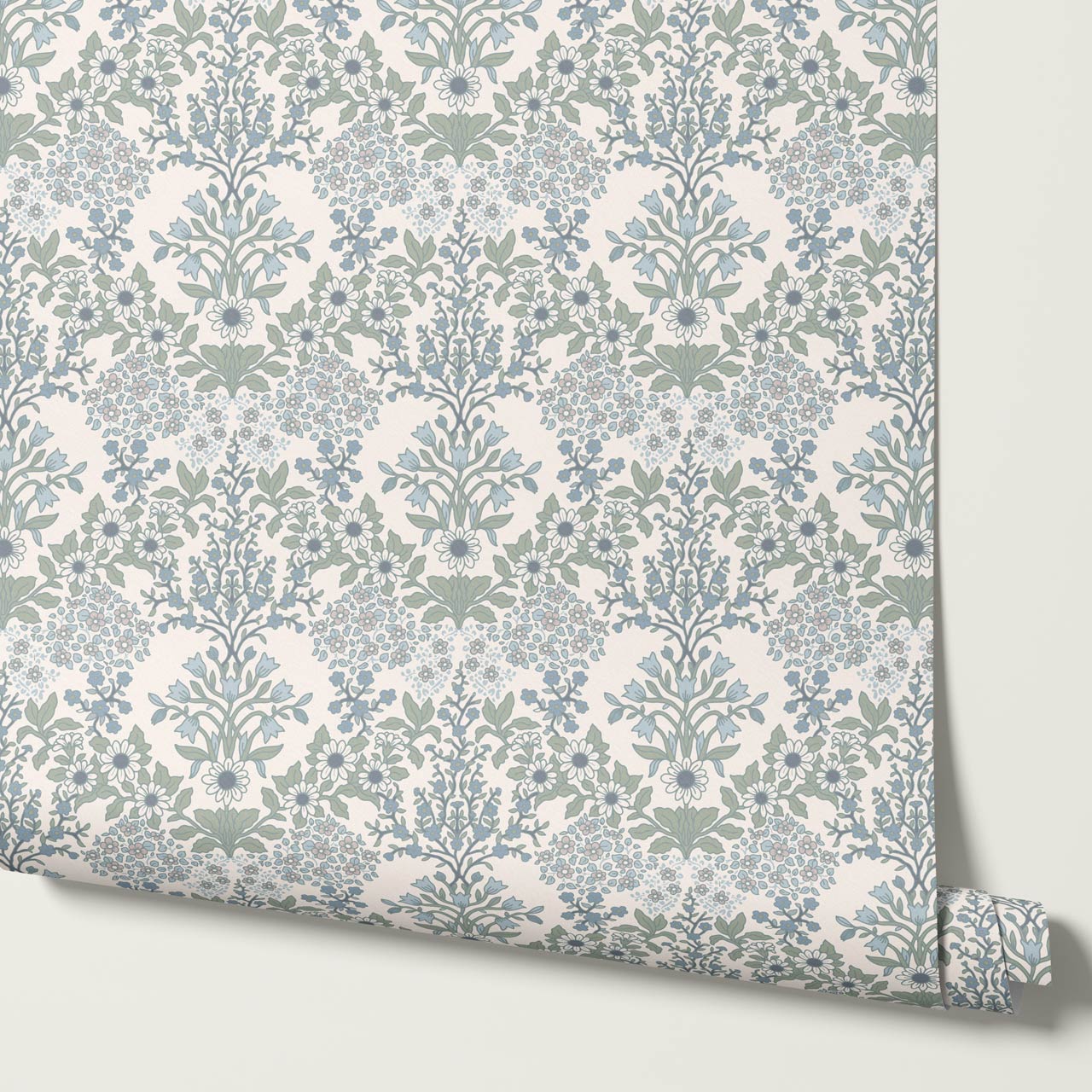 Ariella Blackthorn Vines Blue Wallpaper