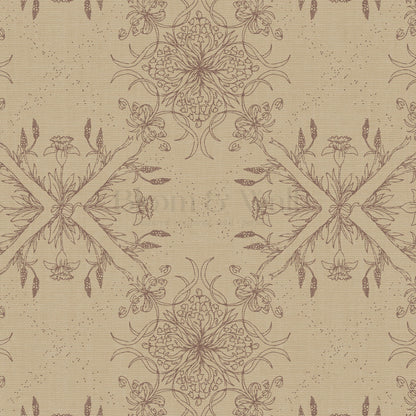 Arlette Classic Tile Autumn Brown Wallpaper