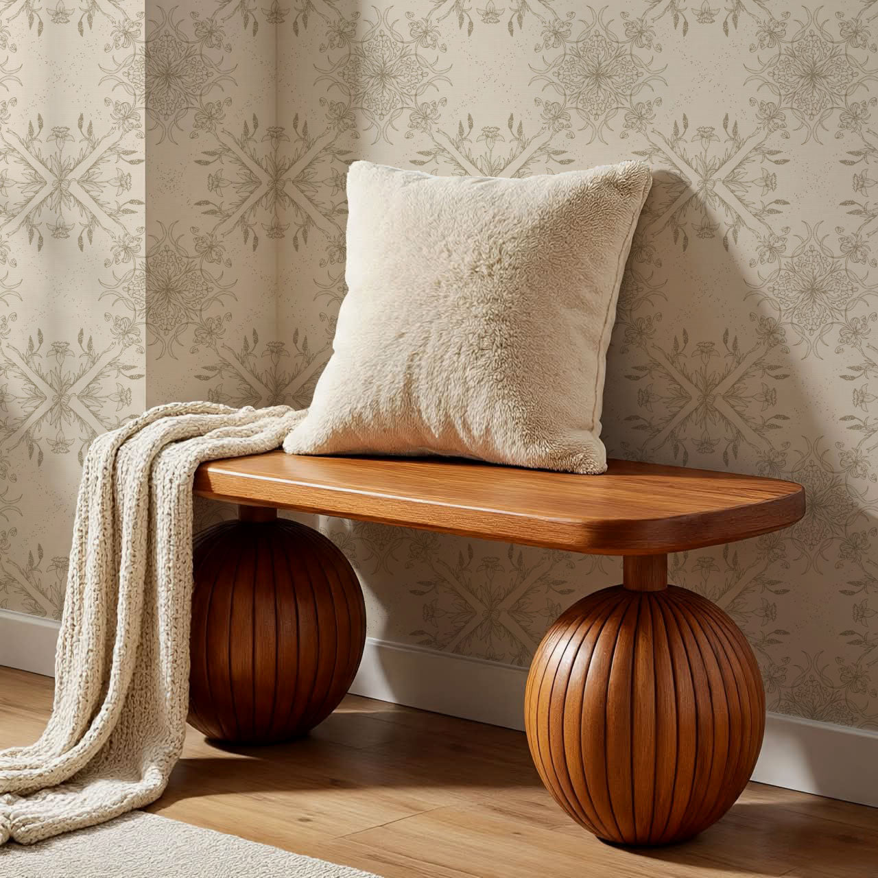 Arlette Classic Tile Beige Wallpaper