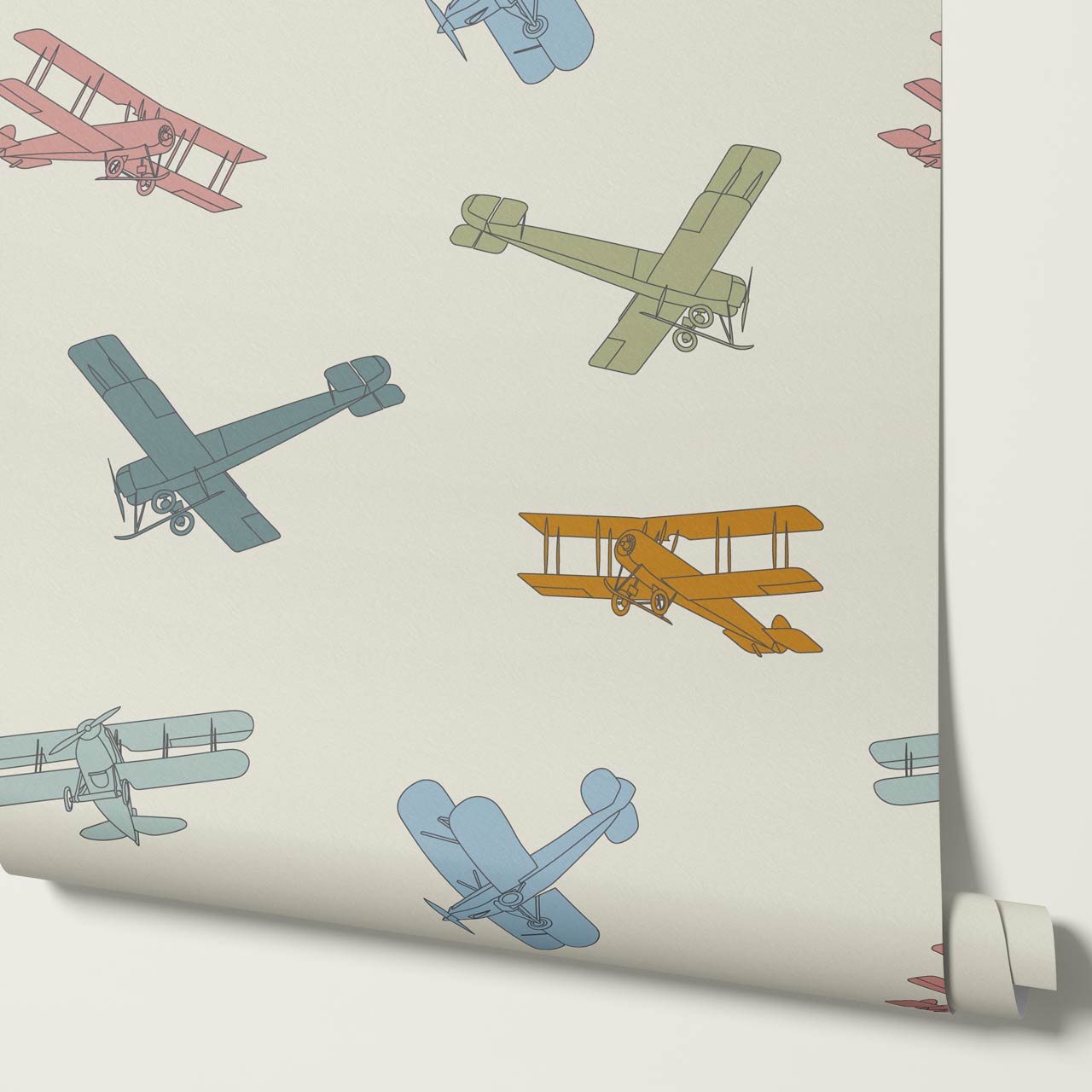 Arri Flying Planes Ivory Multi Color Wallpaper