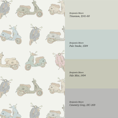 Vespa Ivory Pastel Wallpaper