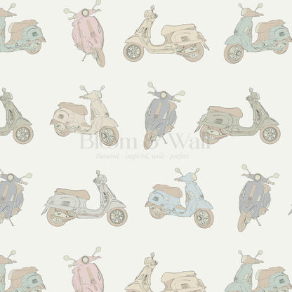 Vespa Ivory Pastel Wallpaper