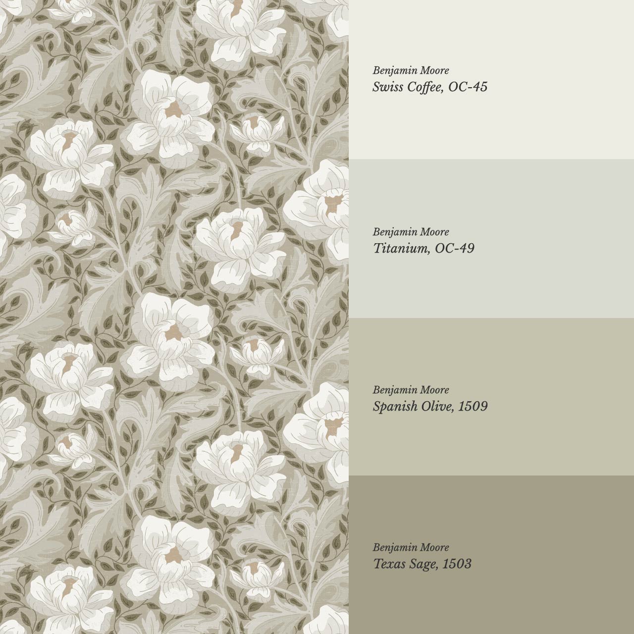 Asila Peonies Olive Wallpaper