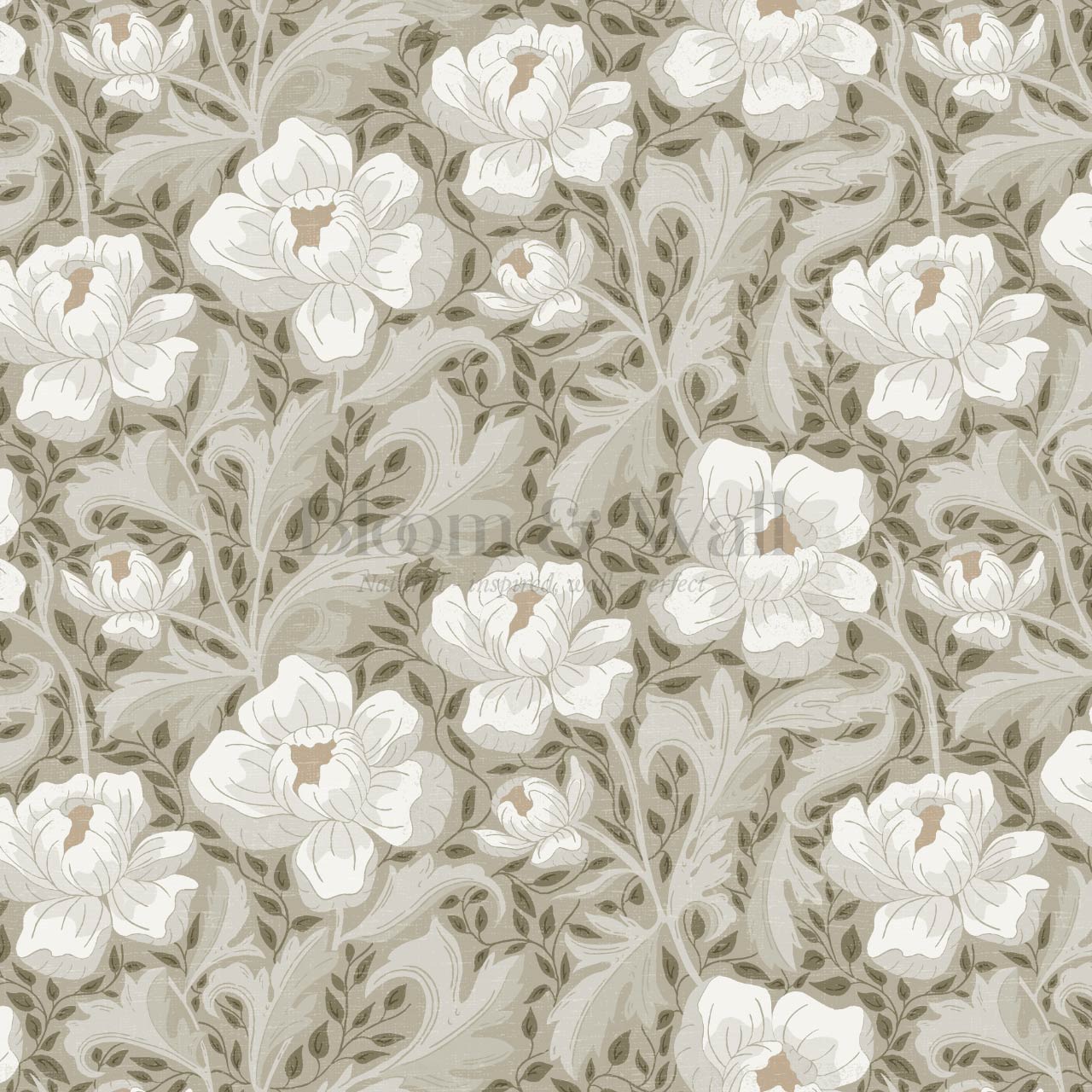 Asila Peonies Olive Wallpaper