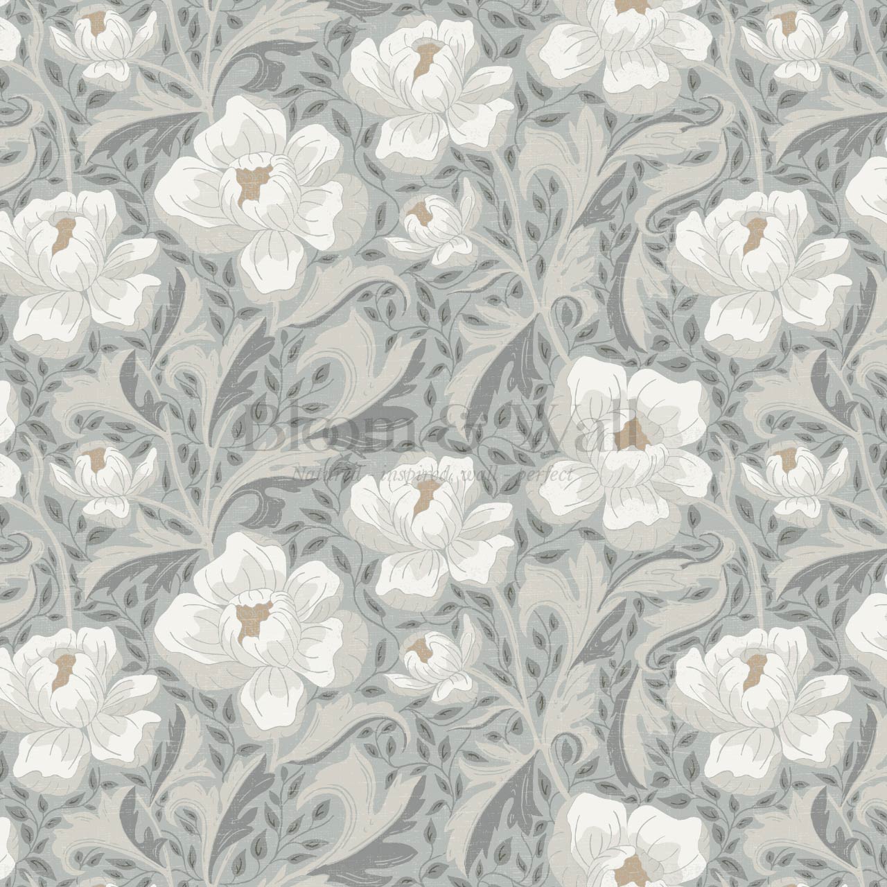 Asila Peonies Sea Glass Beige Wallpaper
