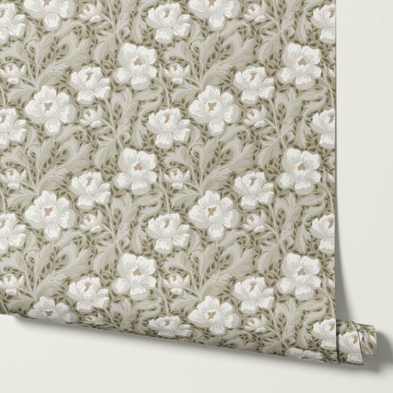 Asila Peonies Olive Wallpaper