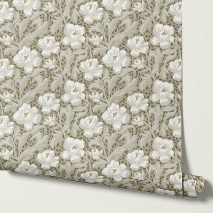 Asila Peonies Olive Wallpaper