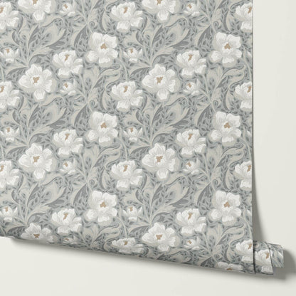 Asila Peonies Sea Glass Beige Wallpaper