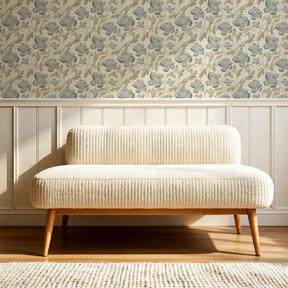 Asila Peonies Sage Blue Wallpaper