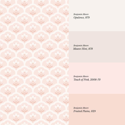 Asta Scallop Bloom Soft Blush Wallpaper