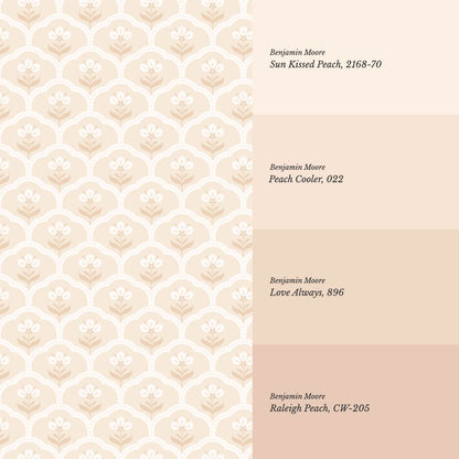 Asta Scallop Bloom Soft Peach Wallpaper