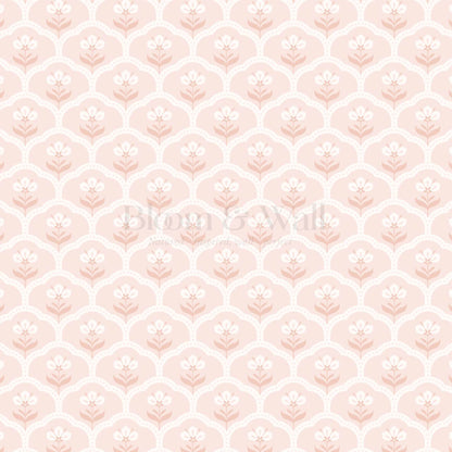 Asta Scallop Bloom Soft Blush Wallpaper
