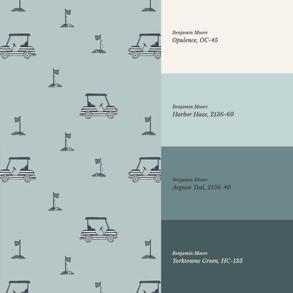 Atticus Golf Carts Blue Green Wallpaper
