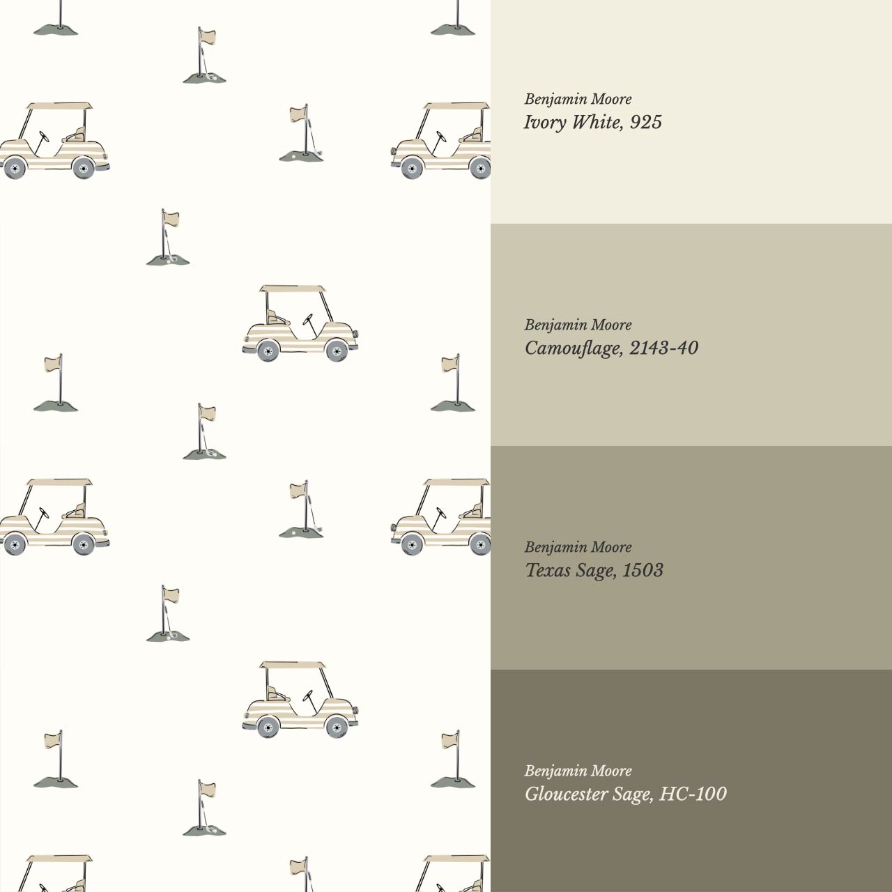 Atticus Golf Carts Tan Cream Wallpaper