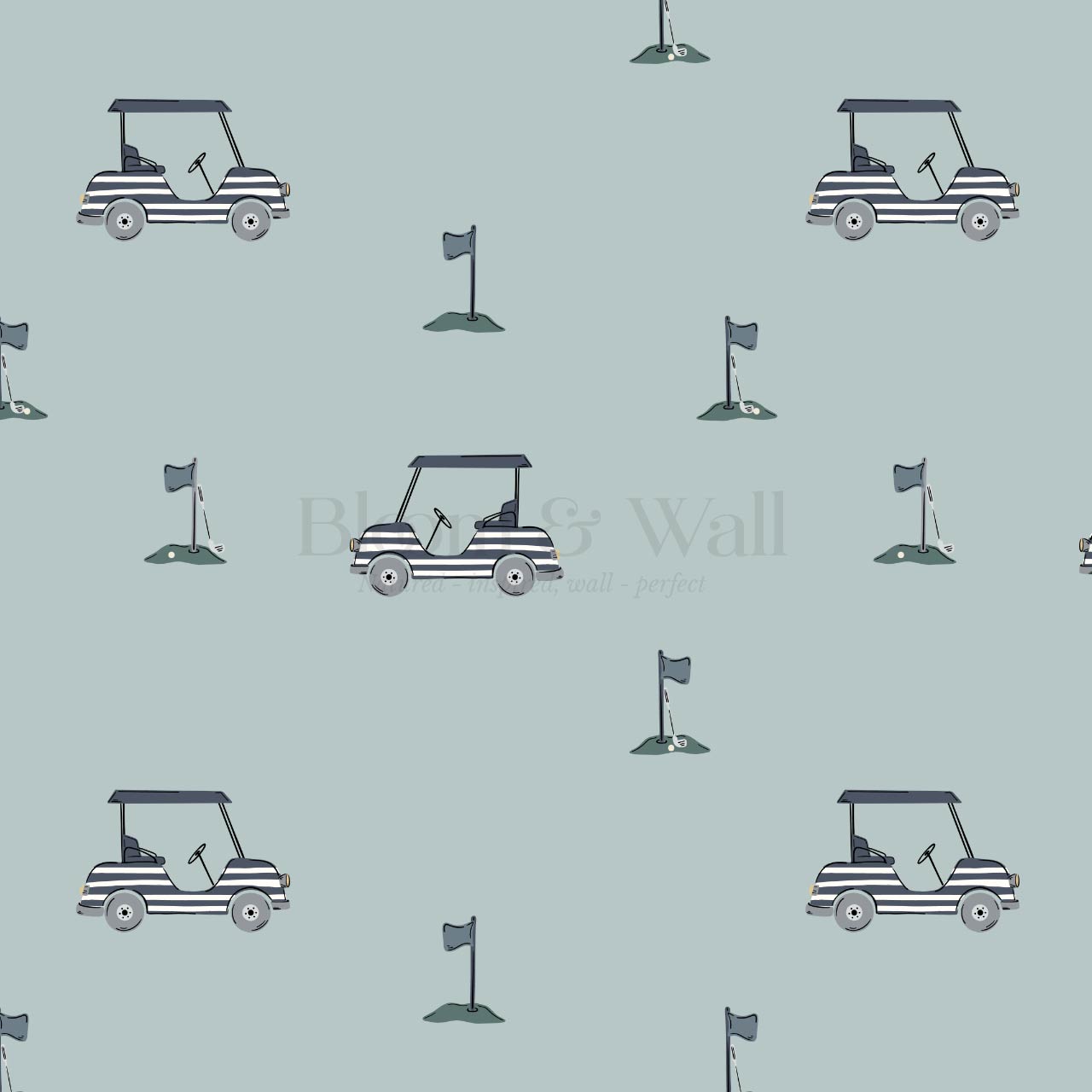 Atticus Golf Carts Blue Green Wallpaper