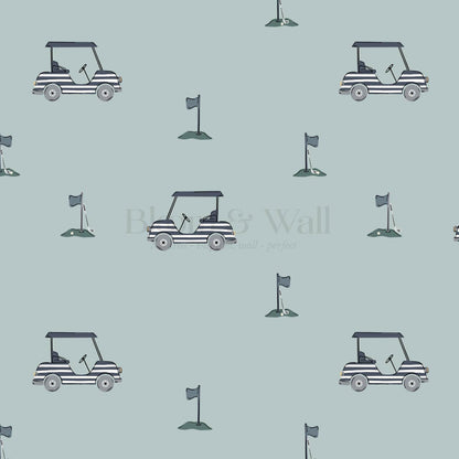 Atticus Golf Carts Blue Green Wallpaper