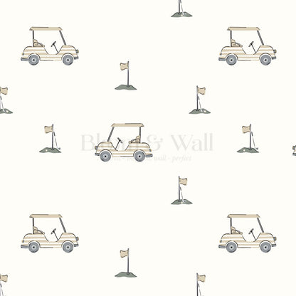 Atticus Golf Carts Tan Cream Wallpaper