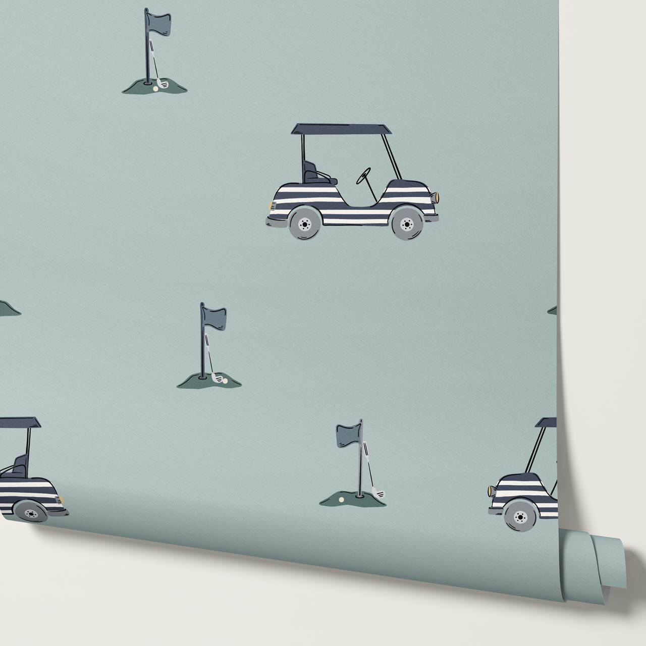 Atticus Golf Carts Blue Green Wallpaper