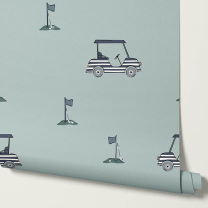 Atticus Golf Carts Blue Green Wallpaper