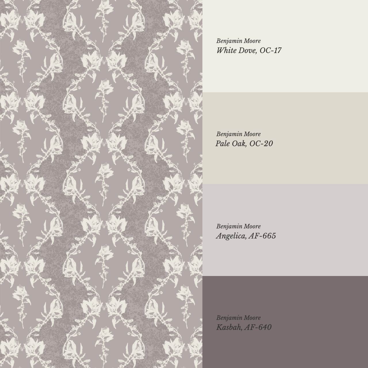 Kayla Vertical Vines Plum Wallpaper