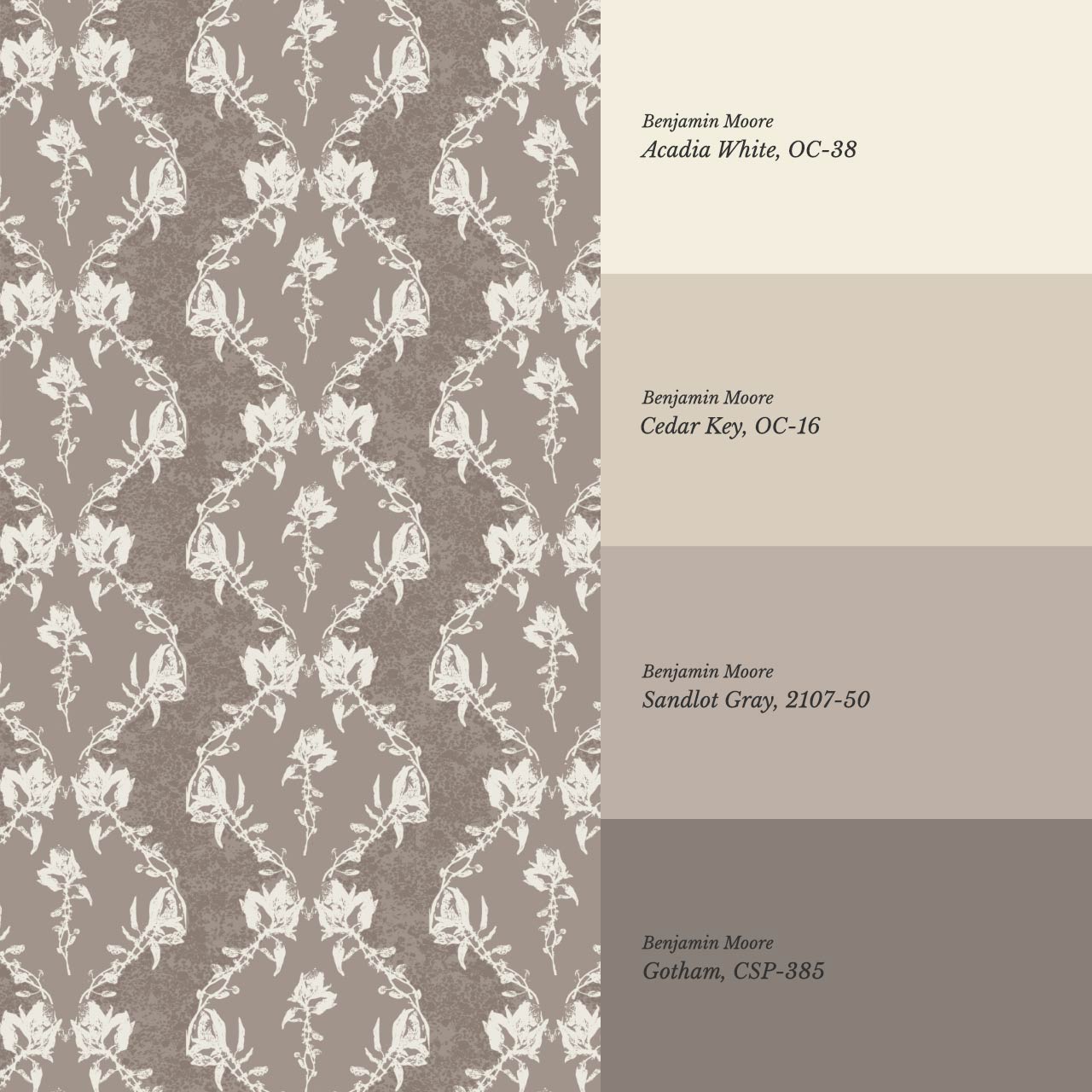 Kayla Vertical Vines Earth Wallpaper