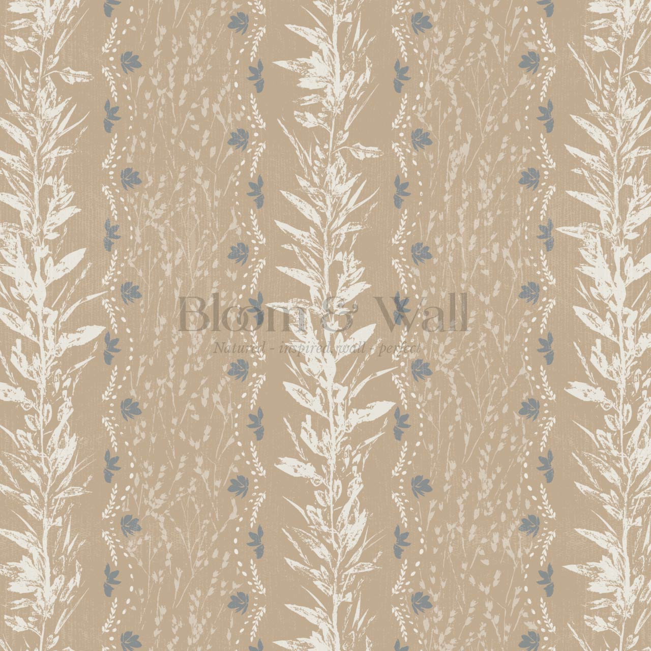Aubree Silver Hedgerow Beige Wallpaper