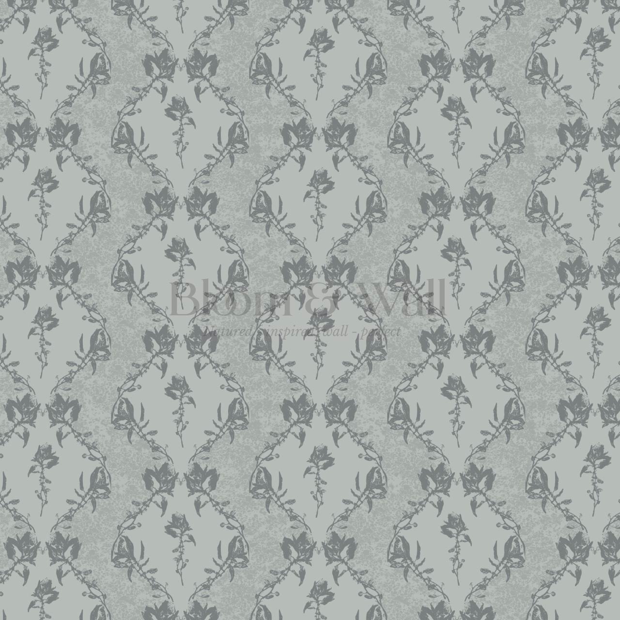 Kayla Vertical Vines Slate Gray Wallpaper