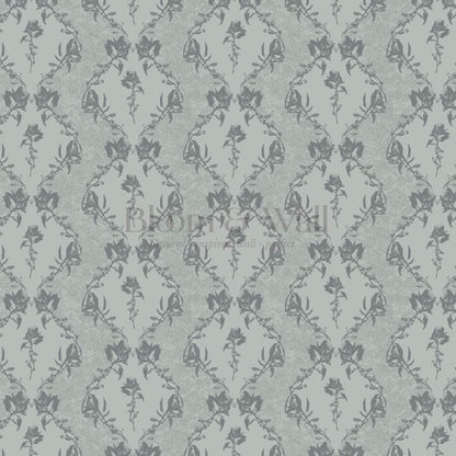 Kayla Vertical Vines Slate Gray Wallpaper