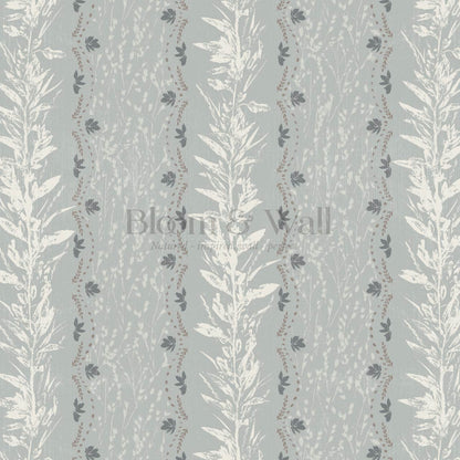 Aubree Silver Hedgerow Gray Glass Wallpaper