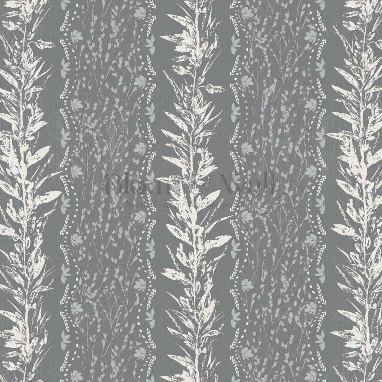 Aubree Silver Hedgerow Slate Wallpaper