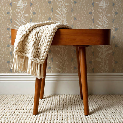 Aubree Silver Hedgerow Beige Wallpaper