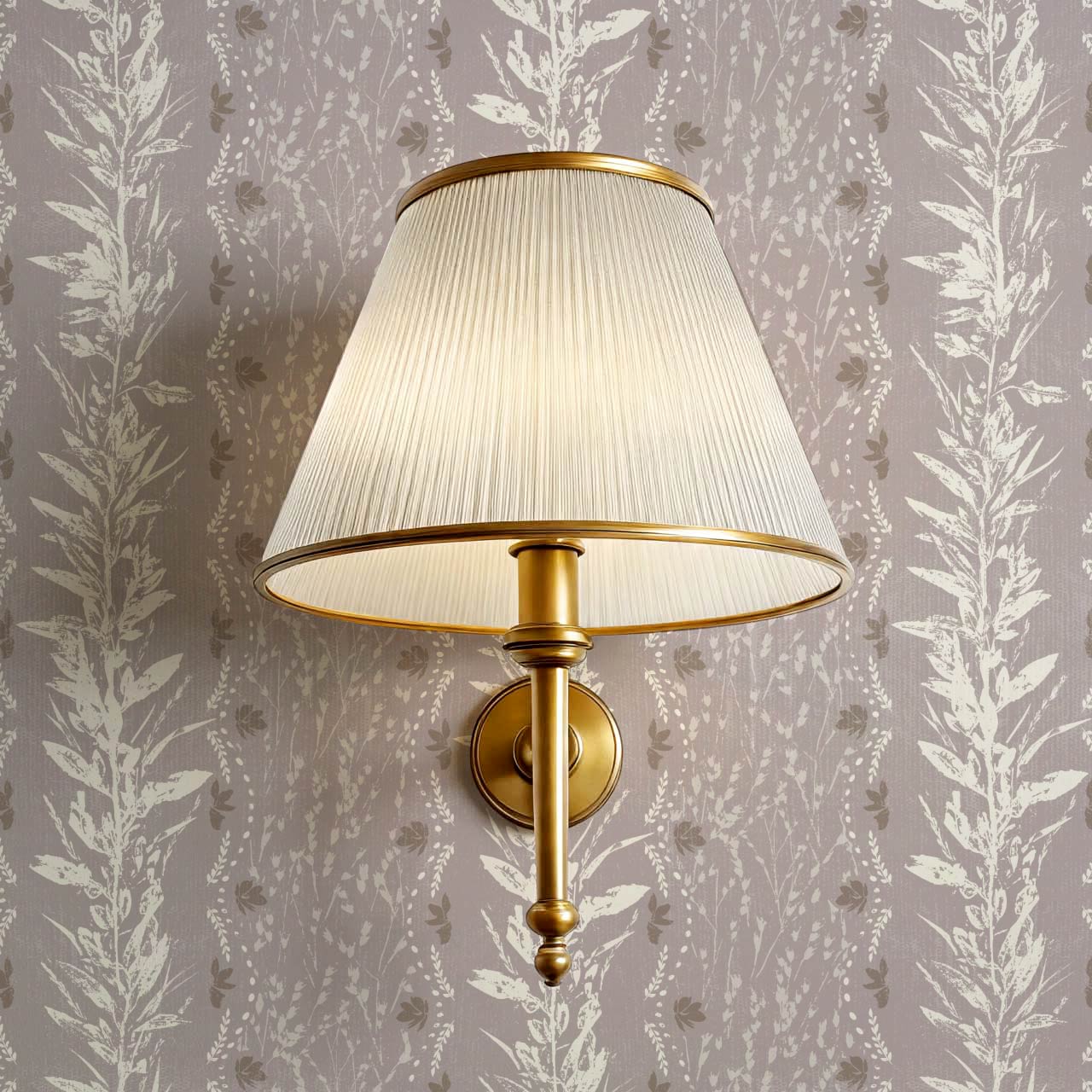 Aubree Silver Hedgerow Plum Wallpaper